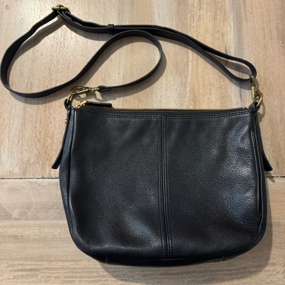 Fossil Black Leather Crossbody Bag